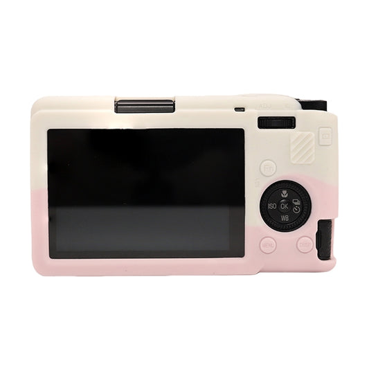For Ricoh GR III Soft Silicone Protective Case(White Pink) by bashfashion