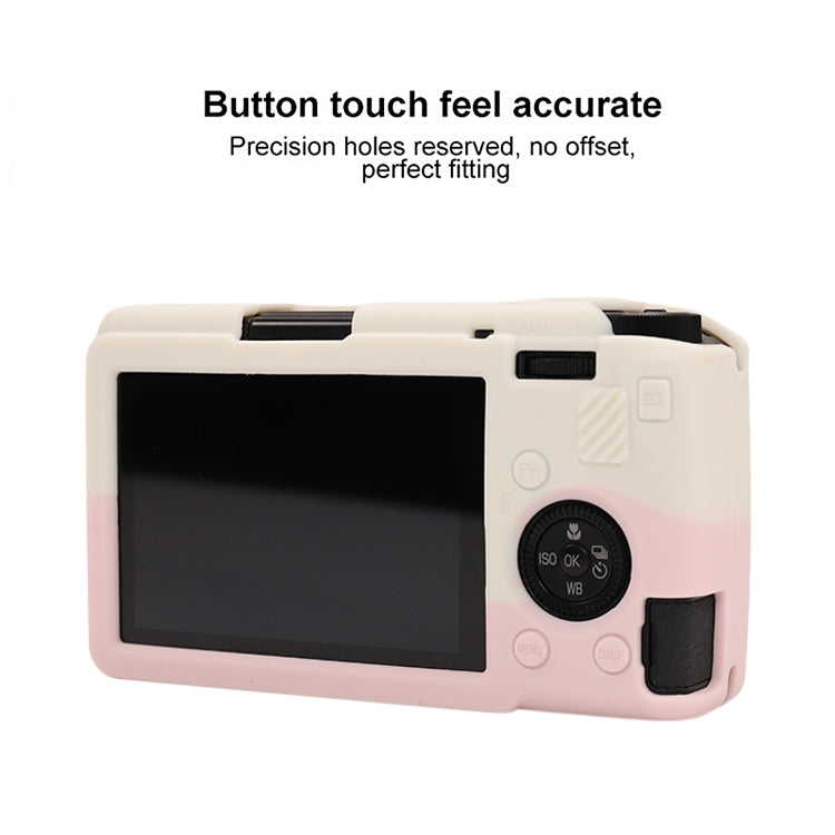For Ricoh GR III Soft Silicone Protective Case(White Pink) by bashfashion