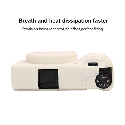 For Ricoh GR III Soft Silicone Protective Case(White Pink) by bashfashion