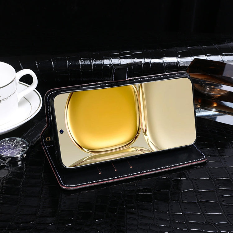 For Motorola Moto G55 5G idewei Crocodile Texture Leather Phone Case(Black) by idewei