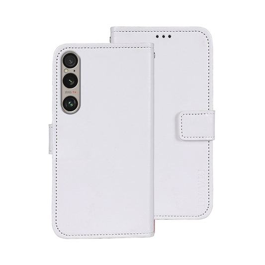 For Sony Xperia 1 VI idewei Crazy Horse Texture Leather Phone Case(White) by idewei