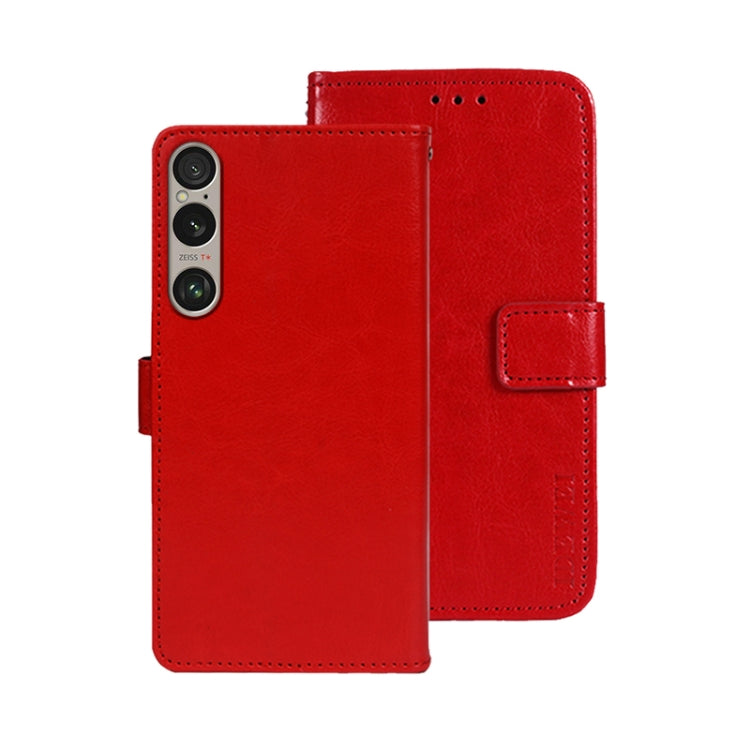 For Sony Xperia 1 VI idewei Crazy Horse Texture Leather Phone Case(Red) by idewei