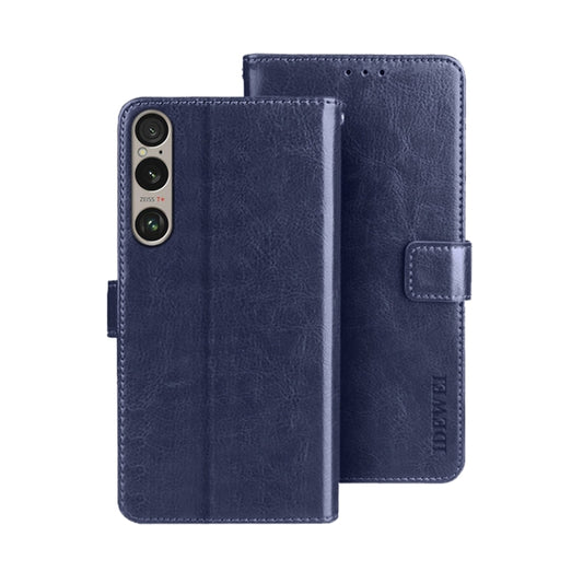 For Sony Xperia 1 VI idewei Crazy Horse Texture Leather Phone Case(Blue) by idewei