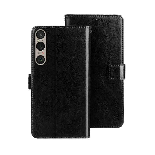 For Sony Xperia 1 VI idewei Crazy Horse Texture Leather Phone Case(Black) by idewei