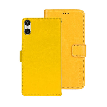 For Sony Xperia 10 VI idewei Crazy Horse Texture Leather Phone Case(Yellow) by idewei
