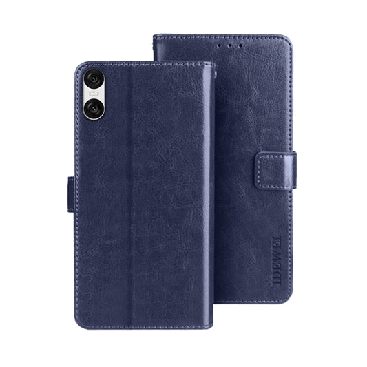 For Sony Xperia 10 VI idewei Crazy Horse Texture Leather Phone Case(Blue) by idewei