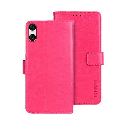 For Sony Xperia 10 VI idewei Crazy Horse Texture Leather Phone Case(Rose Red) by idewei