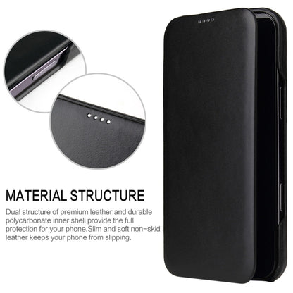 For iPhone 16 Pro Max Fierre Shann Top Layer Cowhide Business Magnetic Leather Phone Case(Black) by FIERRE SHANN