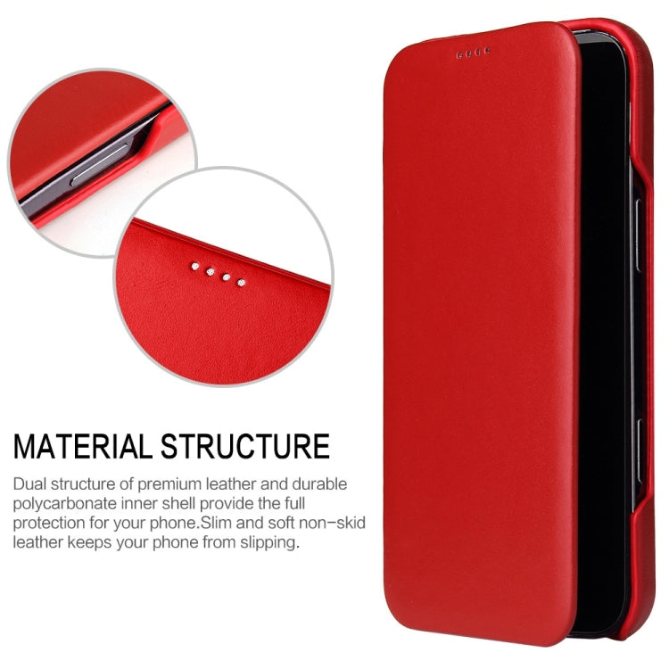 For iPhone 16 Plus Fierre Shann Top Layer Cowhide Business Magnetic Leather Phone Case(Red) by FIERRE SHANN