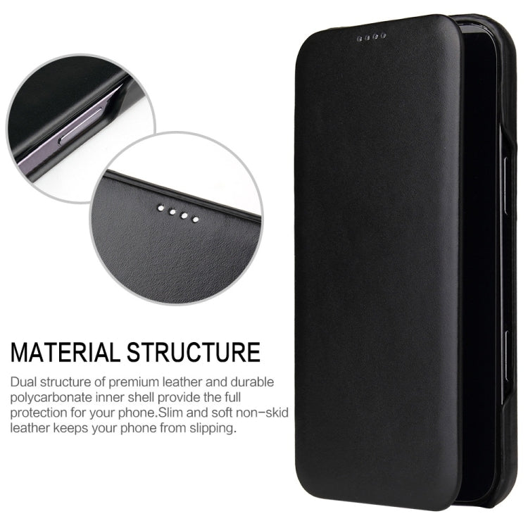For iPhone 16 Plus Fierre Shann Top Layer Cowhide Business Magnetic Leather Phone Case(Black) by FIERRE SHANN