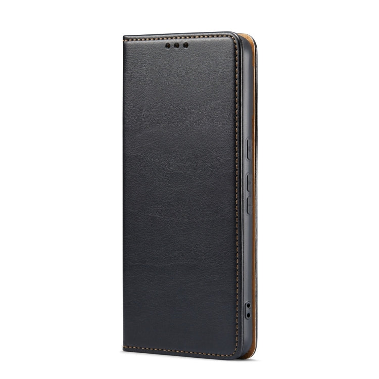 For Google Pixel 9 / 9 Pro Fierre Shann PU Genuine Leather Texture Phone Case(Black) by FIERRE SHANN