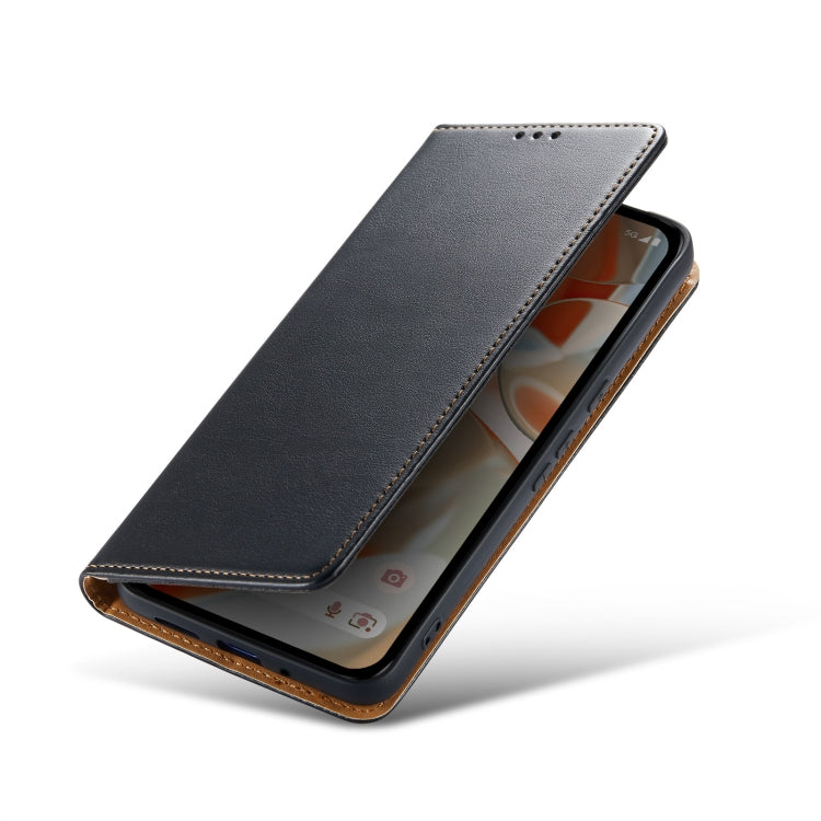 For Google Pixel 9 Pro XL Fierre Shann PU Genuine Leather Texture Phone Case(Black) by FIERRE SHANN