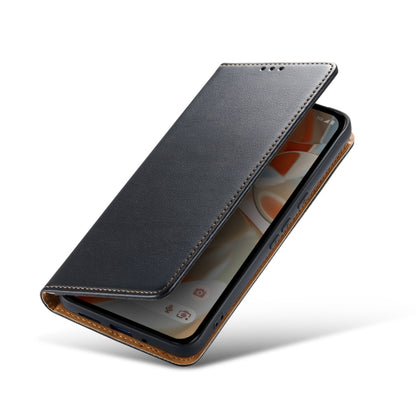 For Google Pixel 9 Pro XL Fierre Shann PU Genuine Leather Texture Phone Case(Black) by FIERRE SHANN