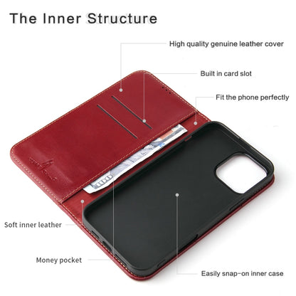 For iPhone 16 Pro Max Fierre Shann Cowhide Leather Flip Leather Phone Case(Red) by FIERRE SHANN