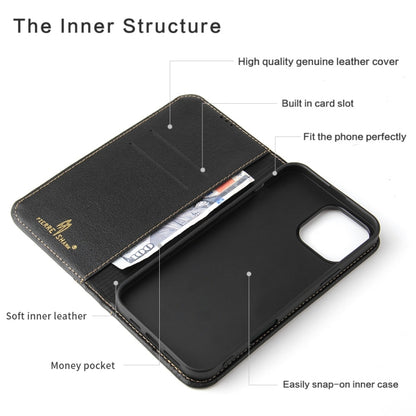 For iPhone 16 Pro Fierre Shann Cowhide Leather Flip Leather Phone Case(Black) by FIERRE SHANN