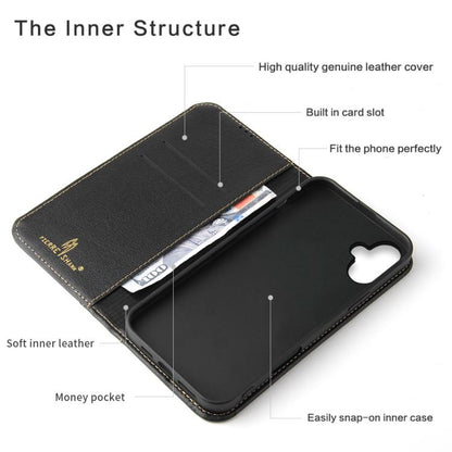 For iPhone 17 Fierre Shann Cowhide Leather Flip Leather Phone Case(Black) by FIERRE SHANN