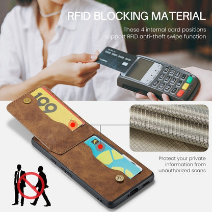 For Google Pixel 9 Pro XL Fierre Shann Crazy Horse Card Holder Back Cover PU Phone Case(Brown) by FIERRE SHANN