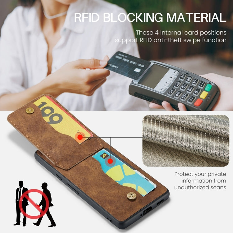 For Google Pixel 9 / 9 Pro Fierre Shann Crazy Horse Card Holder Back Cover PU Phone Case(Brown) by FIERRE SHANN