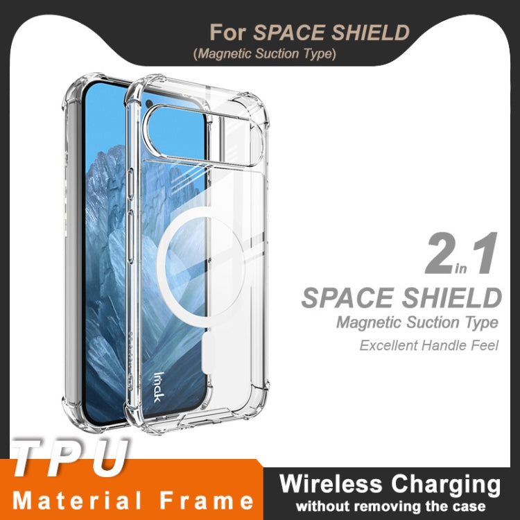 For Google Pixel 9 / 9 Pro IMAK Space Shield PC + TPU Airbag Shockproof MagSafe Phone Case(Transparent) by imak