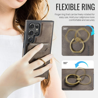 For Samsung Galaxy S24 Ultra 5G MAGKING K1 MagSafe Detachable Wallet RFID Back Cover Phone Case(Coffee) by MAGKING