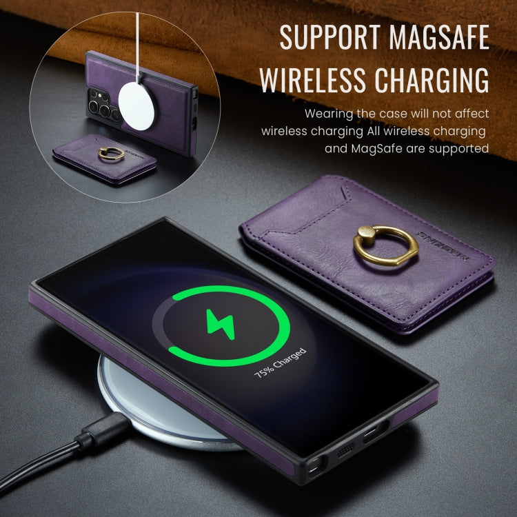 For Samsung Galaxy S23 Ultra 5G MAGKING K1 MagSafe Detachable Wallet RFID Back Cover Phone Case(Purple) by MAGKING