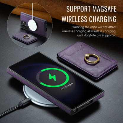 For Samsung Galaxy S23 Ultra 5G MAGKING K1 MagSafe Detachable Wallet RFID Back Cover Phone Case(Purple) by MAGKING