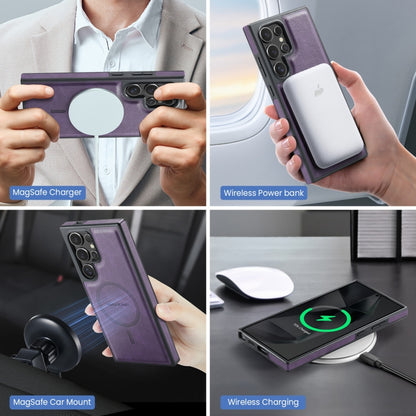 For Samsung Galaxy S24 Ultra 5G MAGKING K2 Series MagSafe RFID Card Bag Detachable Phone Case(Purple) by MAGKING