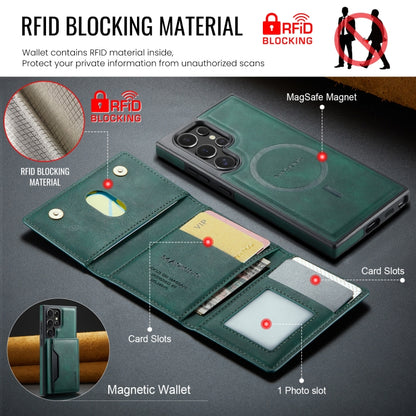 For Samsung Galaxy S23 Ultra 5G MAGKING K2 Series MagSafe RFID Card Bag Detachable Phone Case(Green) by MAGKING