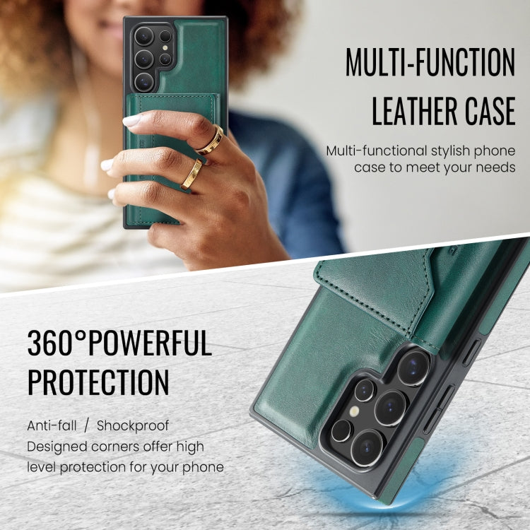 For Samsung Galaxy S23 Ultra 5G MAGKING K2 Series MagSafe RFID Card Bag Detachable Phone Case(Green) by MAGKING