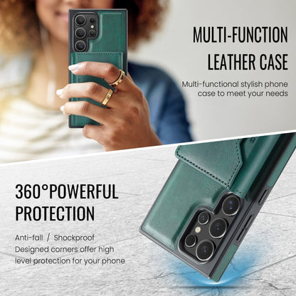 For Samsung Galaxy S23 Ultra 5G MAGKING K2 Series MagSafe RFID Card Bag Detachable Phone Case(Green) by MAGKING