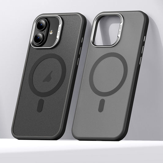 For iPhone 16 Plus SULADA Light Sand MagSafe Magnetic PC Hybrid TPU Phone Case(Black) by SULADA