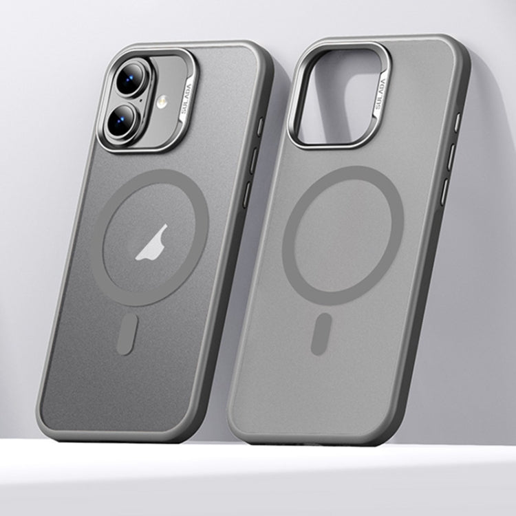 For iPhone 16 SULADA Light Sand MagSafe Magnetic PC Hybrid TPU Phone Case(Grey) by SULADA