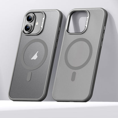 For iPhone 16 SULADA Light Sand MagSafe Magnetic PC Hybrid TPU Phone Case(Grey) by SULADA