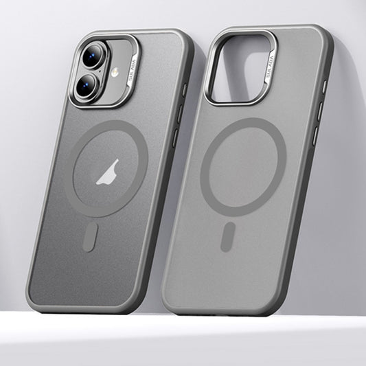 For iPhone 16 SULADA Light Sand MagSafe Magnetic PC Hybrid TPU Phone Case(Grey) by SULADA