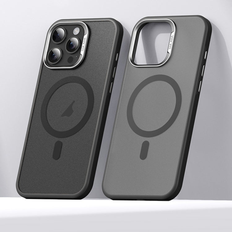 For iPhone 15 Pro SULADA Light Sand MagSafe Magnetic PC Hybrid TPU Phone Case(Black) by SULADA