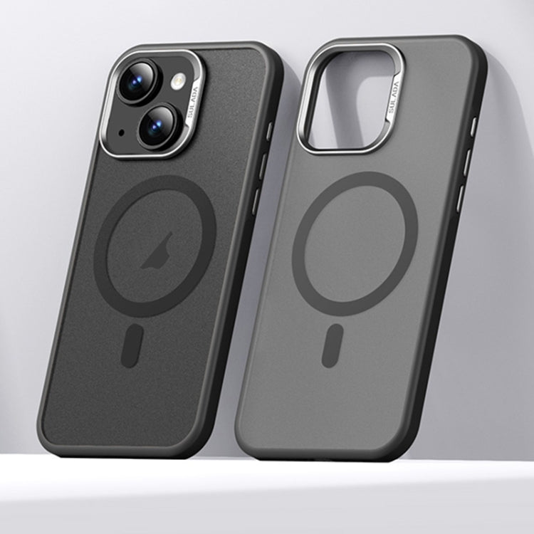 For iPhone 15 SULADA Light Sand MagSafe Magnetic PC Hybrid TPU Phone Case(Black) by SULADA