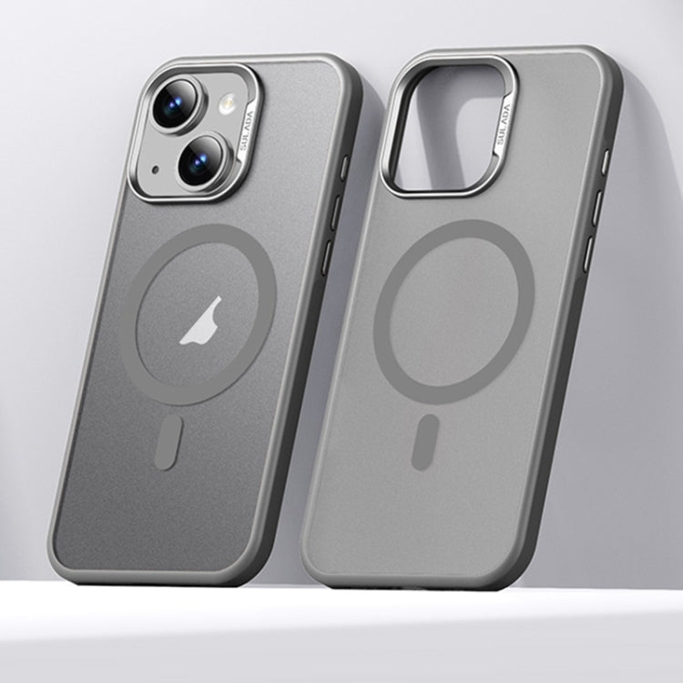 For iPhone 15 SULADA Light Sand MagSafe Magnetic PC Hybrid TPU Phone Case(Grey) by SULADA