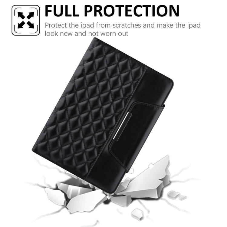 For iPad mini 6 / mini 2024 Diamond Pattern Hardware Buckle Smart Leather Tablet Case(Black) by bashfashion