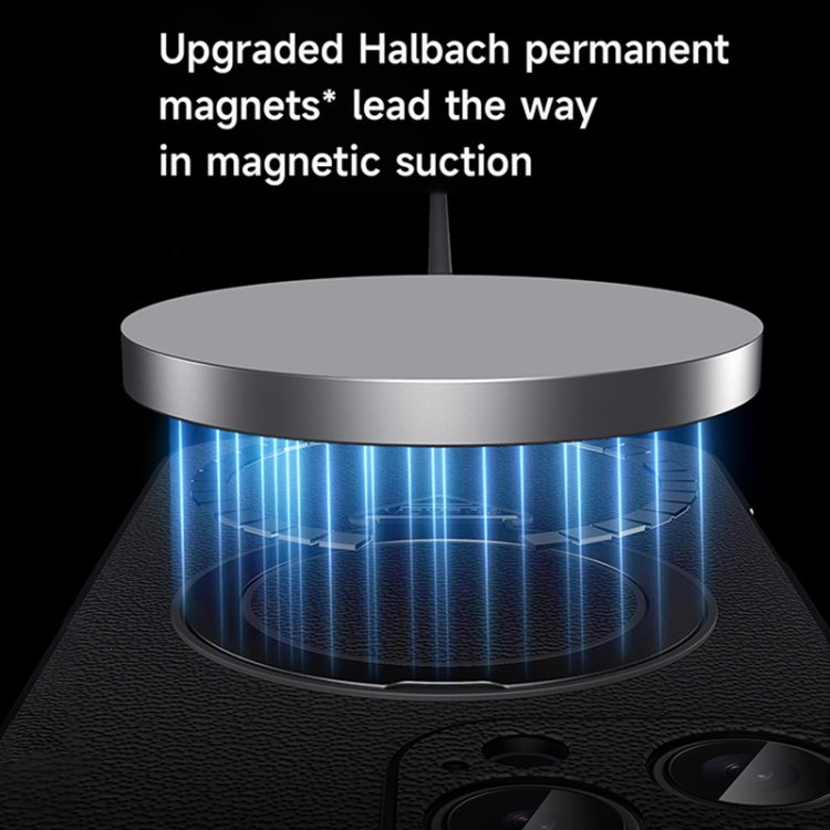 For iPhone 15 Pro SULADA Top Grain Leather MagSafe Magnetic Holder Phone Case(Black) by SULADA