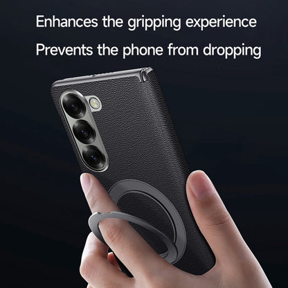 For Samsung Galaxy Z Fold 5 SULADA Top Grain Leather MagSafe Magnetic Holder Phone Case(Brown) by SULADA