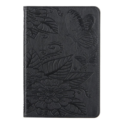 For iPad mini 6 / mini 2024 Butterfly Love Flower Embossed Leather Smart Tablet Case(Black) by bashfashion