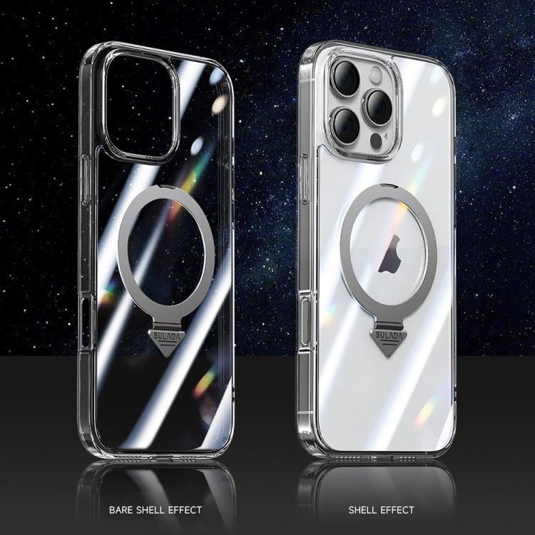 For iPhone 16 Pro SULADA Transparent MagSafe Magnetic Holder Phone Case by SULADA