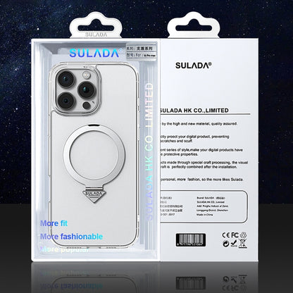 For iPhone 16 Pro SULADA Transparent MagSafe Magnetic Holder Phone Case by SULADA