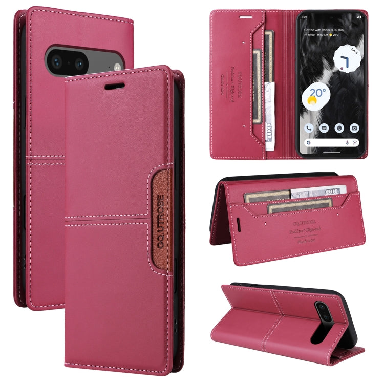 For Google Pixel 7 GQUTROBE G01 RFID Anti-theft Leather Phone Case(Red) by GQUTROBE