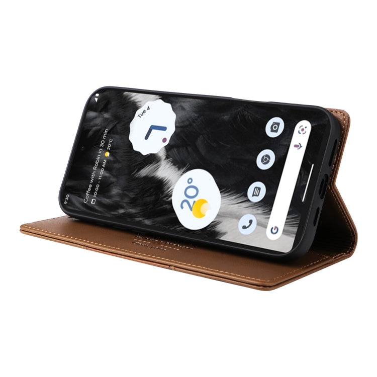 For Google Pixel 7 GQUTROBE G01 RFID Anti-theft Leather Phone Case(Brown) by GQUTROBE