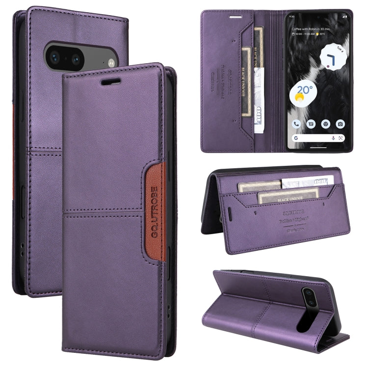 For Google Pixel 7 GQUTROBE G01 RFID Anti-theft Leather Phone Case(Purple) by GQUTROBE
