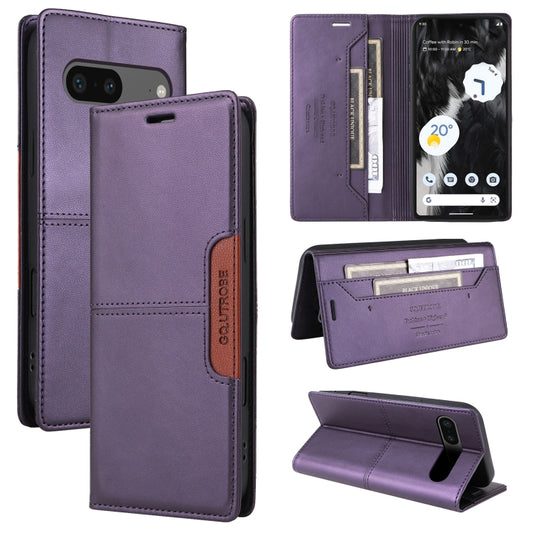 For Google Pixel 7 GQUTROBE G01 RFID Anti-theft Leather Phone Case(Purple) by GQUTROBE
