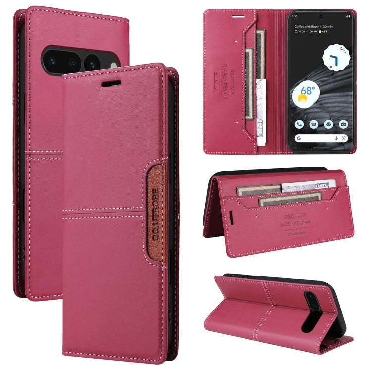 For Google Pixel 7 Pro GQUTROBE G01 RFID Anti-theft Leather Phone Case(Red) by GQUTROBE