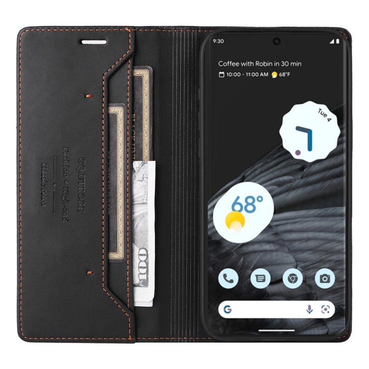 For Google Pixel 7 Pro GQUTROBE G01 RFID Anti-theft Leather Phone Case(Black) by GQUTROBE