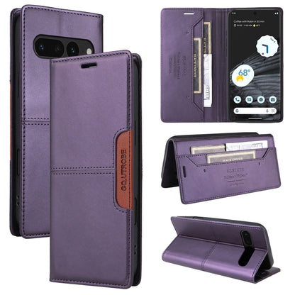 For Google Pixel 7 Pro GQUTROBE G01 RFID Anti-theft Leather Phone Case(Purple) by GQUTROBE
